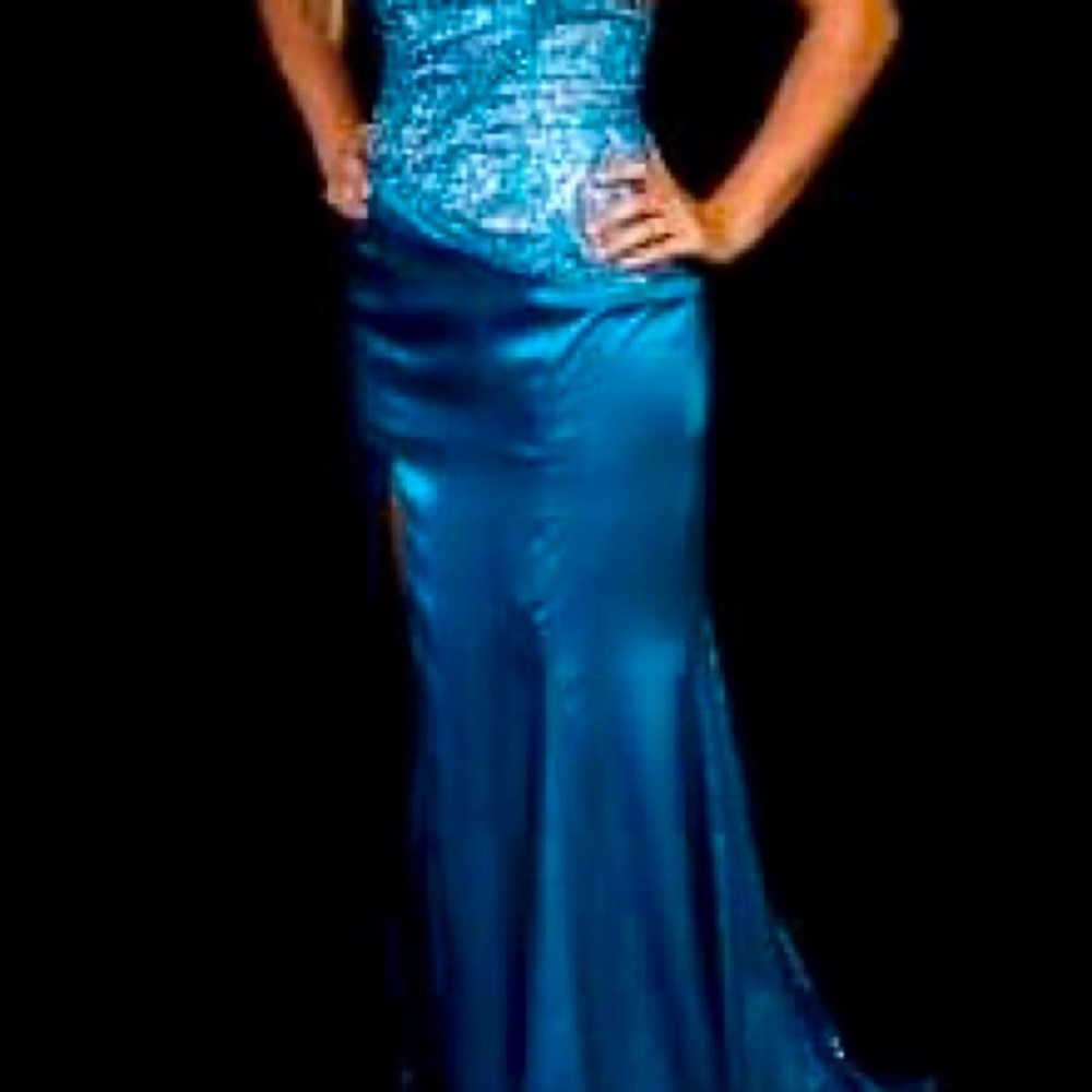 Blue Silk Gown